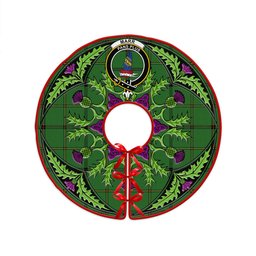 ScotsTee Shop Scottish Marr Ancient Clan Crest Tartan Christmas Tree Skirt Scottish Thistle Design