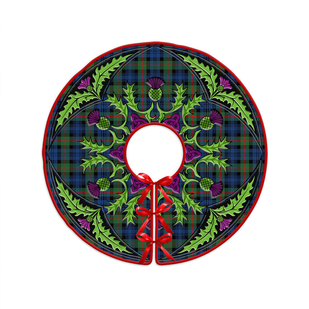 ScotsTee Shop Scottish Murray Modern Clan Crest Tartan Christmas Tree Skirt Scottish Thistle Design