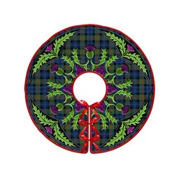 ScotsTee Shop Scottish Murray Modern Clan Crest Tartan Christmas Tree Skirt Scottish Thistle Design