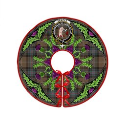 ScotsTee Shop Scottish Semple Weathered Clan Crest Tartan Christmas Tree Skirt Scottish Thistle Design