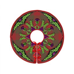 ScotsTee Shop Scottish Moncrieffe Weathered Clan Crest Tartan Christmas Tree Skirt Scottish Thistle Design
