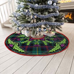 ScotsTee Shop Scottish Malcolm Modern Clan Crest Tartan Christmas Tree Skirt Scottish Thistle Design