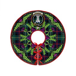 ScotsTee Shop Scottish Malcolm Modern Clan Crest Tartan Christmas Tree Skirt Scottish Thistle Design
