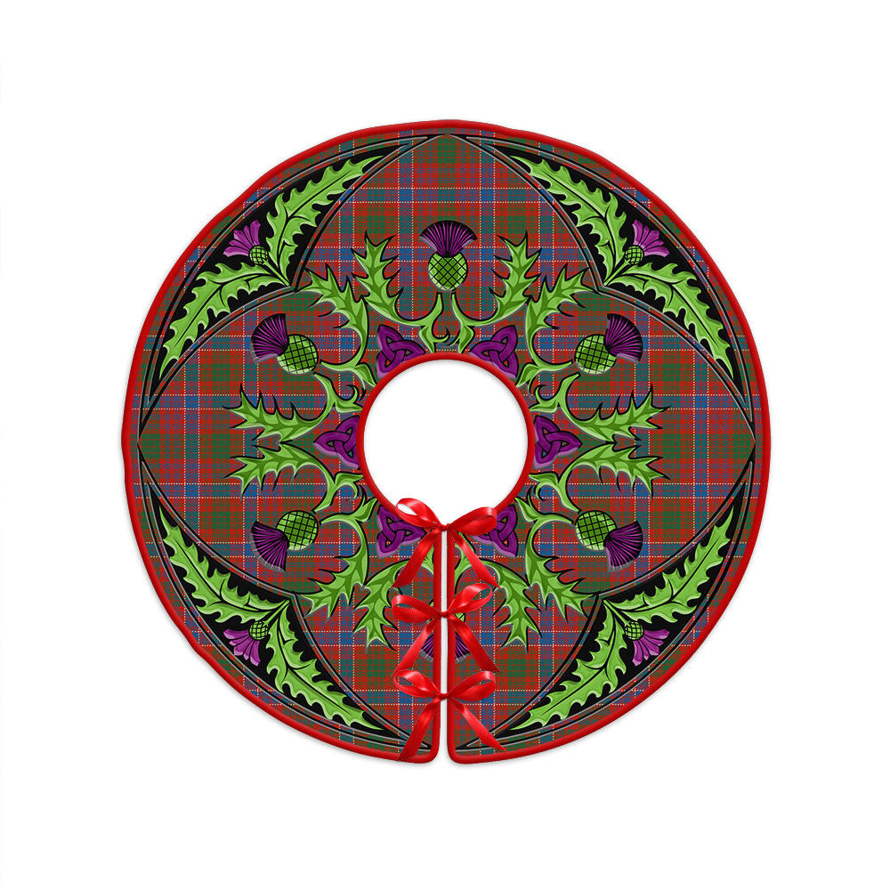 ScotsTee Shop Scottish MacRae Ancient Clan Crest Tartan Christmas Tree Skirt Scottish Thistle Design