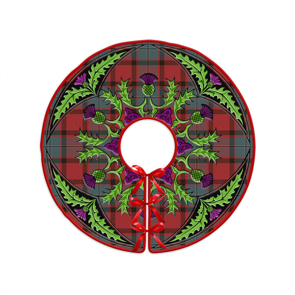 ScotsTee Shop Scottish MacPhail Weathered Clan Crest Tartan Christmas Tree Skirt Scottish Thistle Design