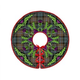 ScotsTee Shop Scottish Hogarth Weathered Clan Crest Tartan Christmas Tree Skirt Scottish Thistle Design