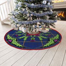 ScotsTee Shop Scottish Pearson Modern Clan Crest Tartan Christmas Tree Skirt Scottish Thistle Design