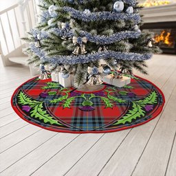 ScotsTee Shop Scottish MacLeay Modern Clan Crest Tartan Christmas Tree Skirt Scottish Thistle Design