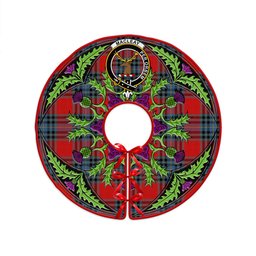 ScotsTee Shop Scottish MacLeay Modern Clan Crest Tartan Christmas Tree Skirt Scottish Thistle Design