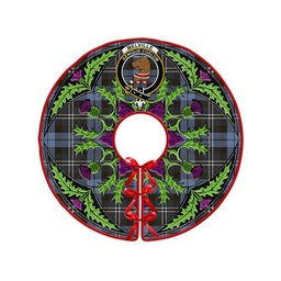 ScotsTee Shop Scottish Melville Weathered Clan Crest Tartan Christmas Tree Skirt Scottish Thistle Design