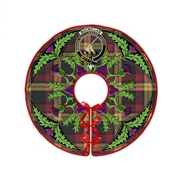 ScotsTee Shop Scottish MacMillan Weathered Clan Crest Tartan Christmas Tree Skirt Scottish Thistle Design