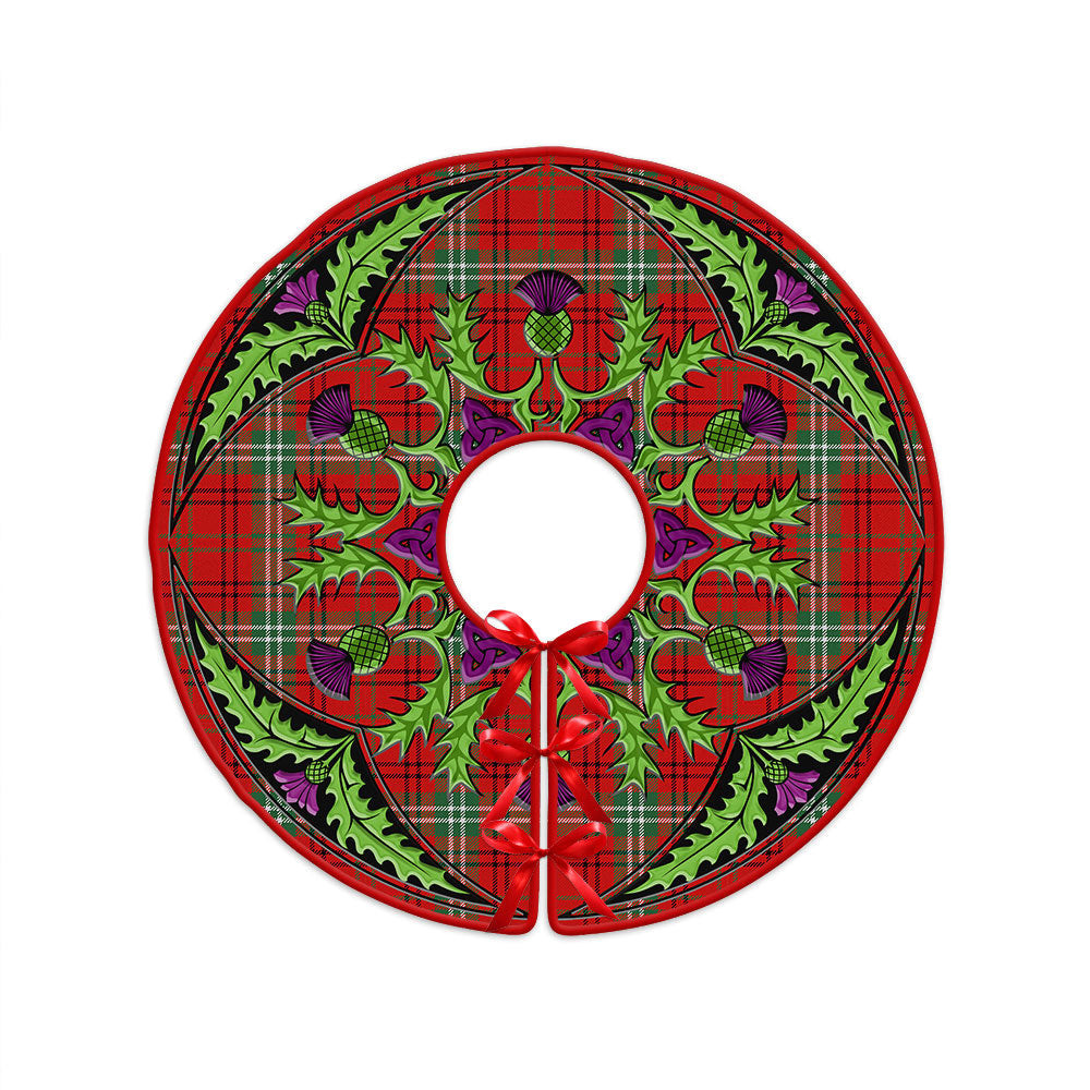ScotsTee Shop Scottish Morrison Modern Clan Crest Tartan Christmas Tree Skirt Scottish Thistle Design