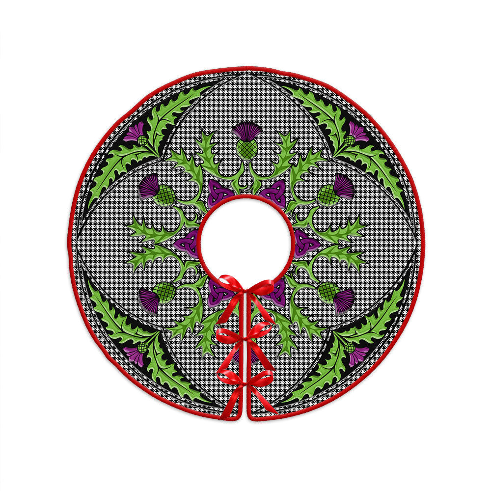 ScotsTee Shop Scottish Shepherd Clan Crest Tartan Christmas Tree Skirt Scottish Thistle Design