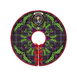 ScotsTee Shop Scottish Murray Weathered Clan Crest Tartan Christmas Tree Skirt Scottish Thistle Design