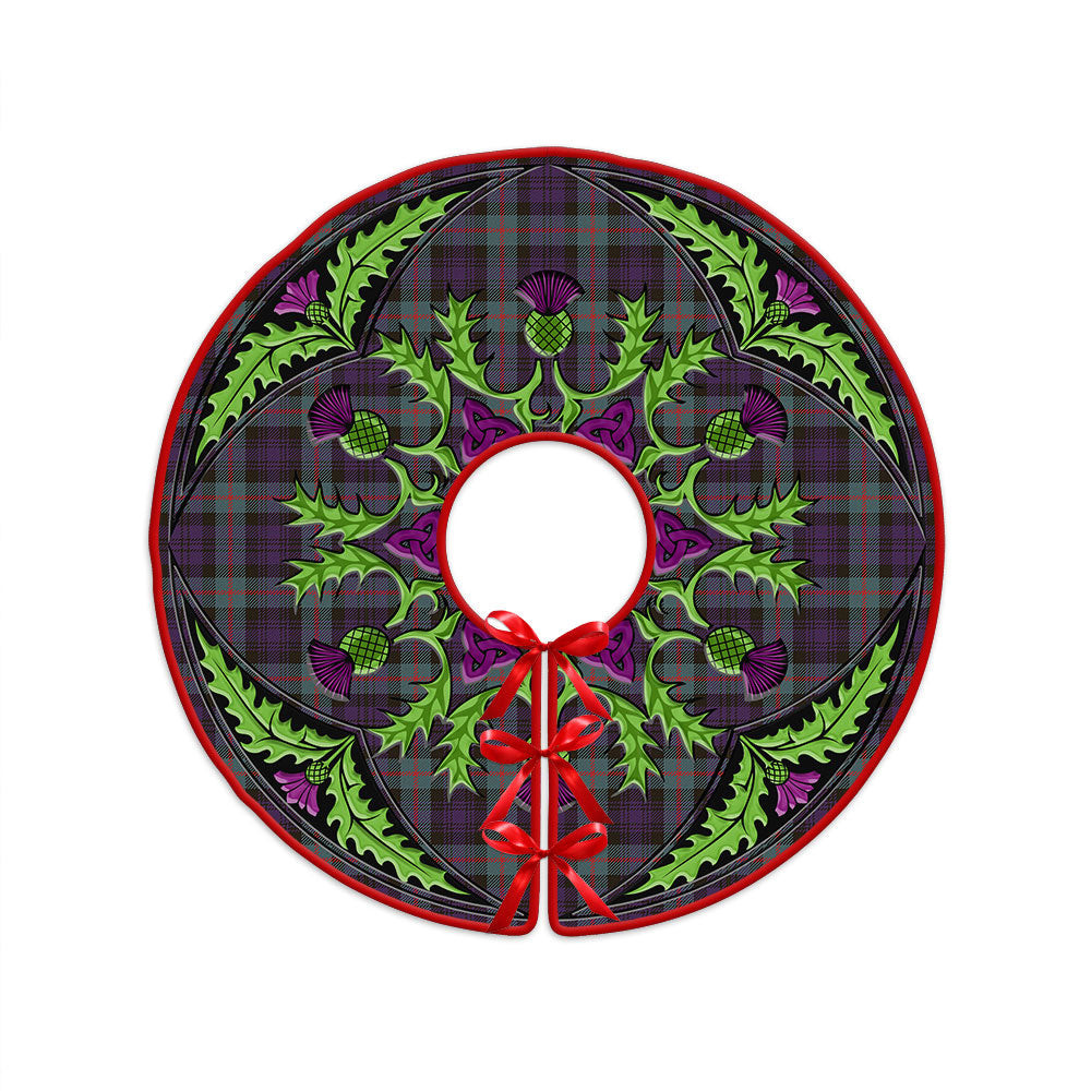 ScotsTee Shop Scottish Murray Weathered Clan Crest Tartan Christmas Tree Skirt Scottish Thistle Design