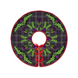 ScotsTee Shop Scottish Murray Weathered Clan Crest Tartan Christmas Tree Skirt Scottish Thistle Design