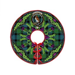 ScotsTee Shop Scottish MacTaggart Ancient Clan Crest Tartan Christmas Tree Skirt Scottish Thistle Design
