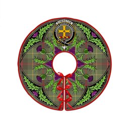 ScotsTee Shop Scottish Symington Weathered Clan Crest Tartan Christmas Tree Skirt Scottish Thistle Design