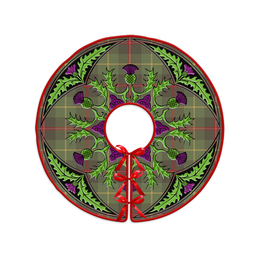 ScotsTee Shop Scottish Symington Weathered Clan Crest Tartan Christmas Tree Skirt Scottish Thistle Design
