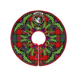 ScotsTee Shop Scottish Plummer Modern Clan Crest Tartan Christmas Tree Skirt Scottish Thistle Design