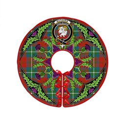 ScotsTee Shop Scottish Ruthven Ancient Clan Crest Tartan Christmas Tree Skirt Scottish Thistle Design