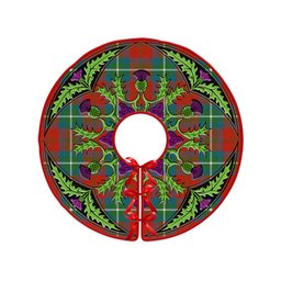 ScotsTee Shop Scottish Ruthven Ancient Clan Crest Tartan Christmas Tree Skirt Scottish Thistle Design