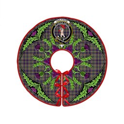 ScotsTee Shop Scottish Tailyour Weathered Clan Crest Tartan Christmas Tree Skirt Scottish Thistle Design