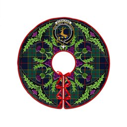 ScotsTee Shop Scottish Strachan Modern Clan Crest Tartan Christmas Tree Skirt Scottish Thistle Design