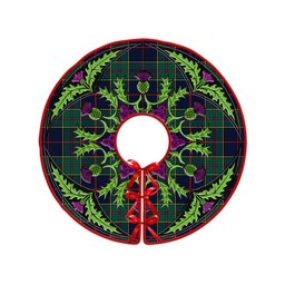 ScotsTee Shop Scottish Strachan Modern Clan Crest Tartan Christmas Tree Skirt Scottish Thistle Design