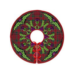 ScotsTee Shop Scottish Munro Modern Clan Crest Tartan Christmas Tree Skirt Scottish Thistle Design