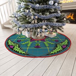 ScotsTee Shop Scottish Pearson Ancient Clan Crest Tartan Christmas Tree Skirt Scottish Thistle Design