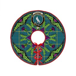 ScotsTee Shop Scottish Pearson Ancient Clan Crest Tartan Christmas Tree Skirt Scottish Thistle Design