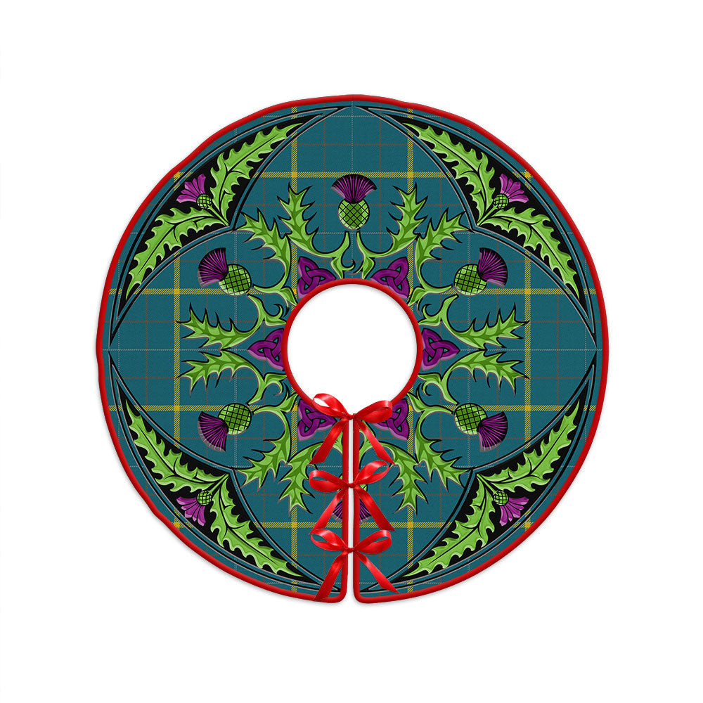 ScotsTee Shop Scottish Pearson Ancient Clan Crest Tartan Christmas Tree Skirt Scottish Thistle Design