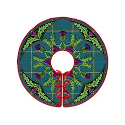 ScotsTee Shop Scottish Pearson Ancient Clan Crest Tartan Christmas Tree Skirt Scottish Thistle Design