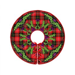 ScotsTee Shop Scottish Nesbitt Modern Clan Crest Tartan Christmas Tree Skirt Scottish Thistle Design