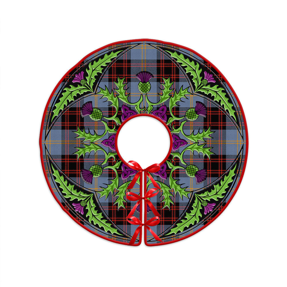 ScotsTee Shop Scottish Rutherford Ancient Clan Crest Tartan Christmas Tree Skirt Scottish Thistle Design