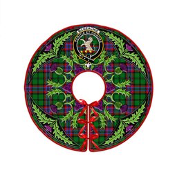 ScotsTee Shop Scottish McGeachie Clan Crest Tartan Christmas Tree Skirt Scottish Thistle Design