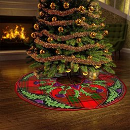 ScotsTee Shop Scottish Maxtone Clan Crest Tartan Christmas Tree Skirt Scottish Thistle Design