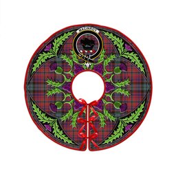 ScotsTee Shop Scottish MacInroy Weathered Clan Crest Tartan Christmas Tree Skirt Scottish Thistle Design