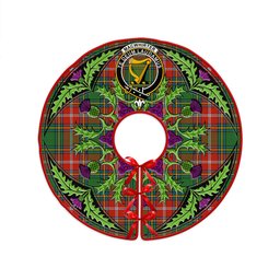 ScotsTee Shop Scottish MacWhirter Ancient Clan Crest Tartan Christmas Tree Skirt Scottish Thistle Design
