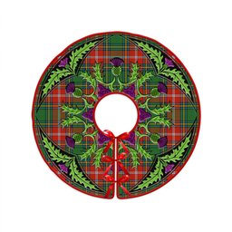 ScotsTee Shop Scottish MacWhirter Ancient Clan Crest Tartan Christmas Tree Skirt Scottish Thistle Design