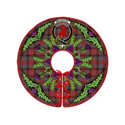 ScotsTee Shop Scottish MacNicol Weathered Clan Crest Tartan Christmas Tree Skirt Scottish Thistle Design