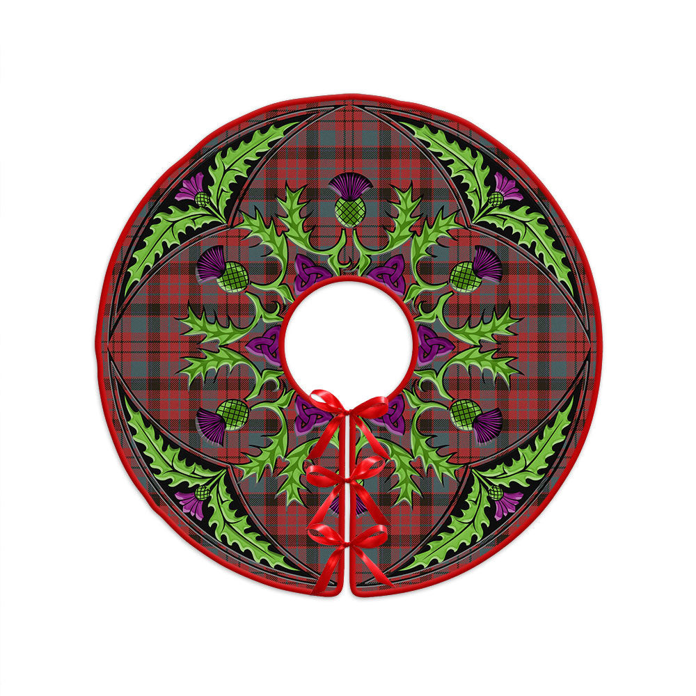 ScotsTee Shop Scottish MacNicol Weathered Clan Crest Tartan Christmas Tree Skirt Scottish Thistle Design