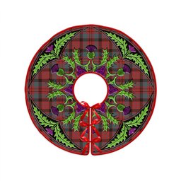 ScotsTee Shop Scottish MacNicol Weathered Clan Crest Tartan Christmas Tree Skirt Scottish Thistle Design