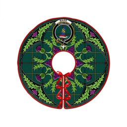 ScotsTee Shop Scottish Marr Modern Clan Crest Tartan Christmas Tree Skirt Scottish Thistle Design