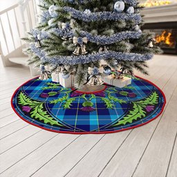 ScotsTee Shop Scottish McKerrell Clan Crest Tartan Christmas Tree Skirt Scottish Thistle Design