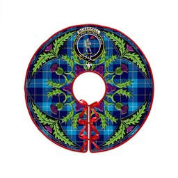 ScotsTee Shop Scottish McKerrell Clan Crest Tartan Christmas Tree Skirt Scottish Thistle Design