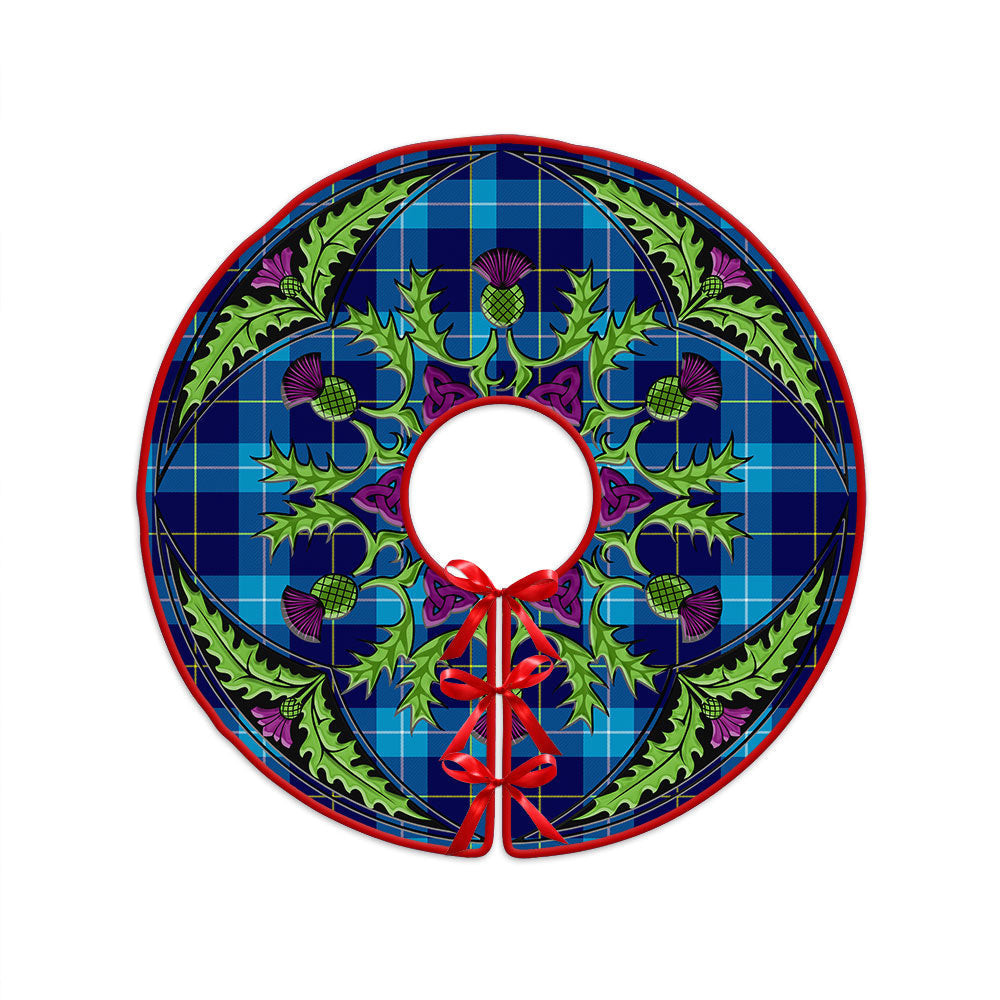 ScotsTee Shop Scottish McKerrell Clan Crest Tartan Christmas Tree Skirt Scottish Thistle Design