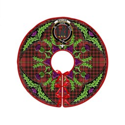 ScotsTee Shop Scottish MacIan Weathered Clan Crest Tartan Christmas Tree Skirt Scottish Thistle Design