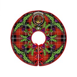 ScotsTee Shop Scottish Marjoribanks Ancient Clan Crest Tartan Christmas Tree Skirt Scottish Thistle Design